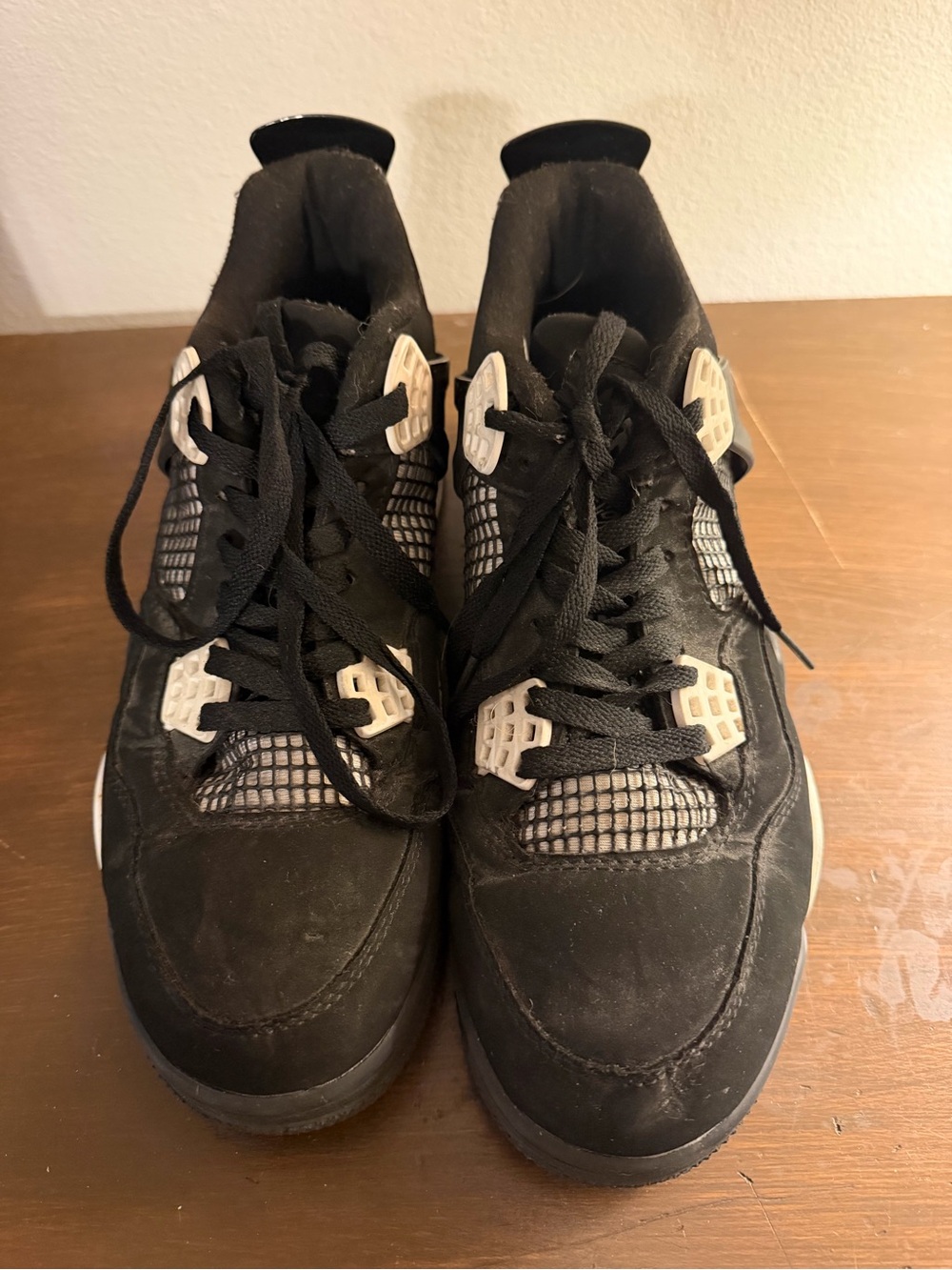 Jordan Retro Black with White Accents Men's Sneakers - Picture 2 of 7